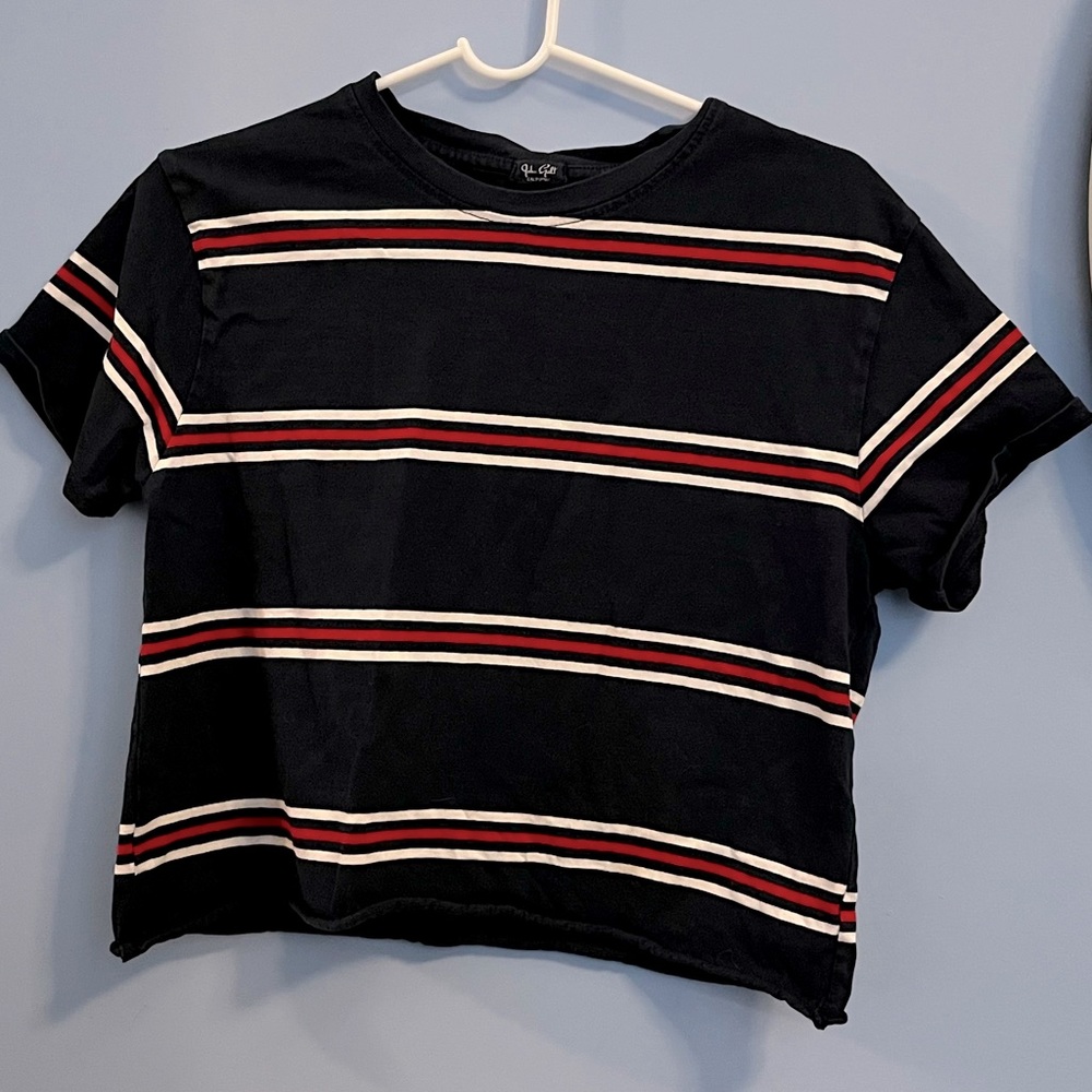 Brandy Melville Cropped Striped Tee